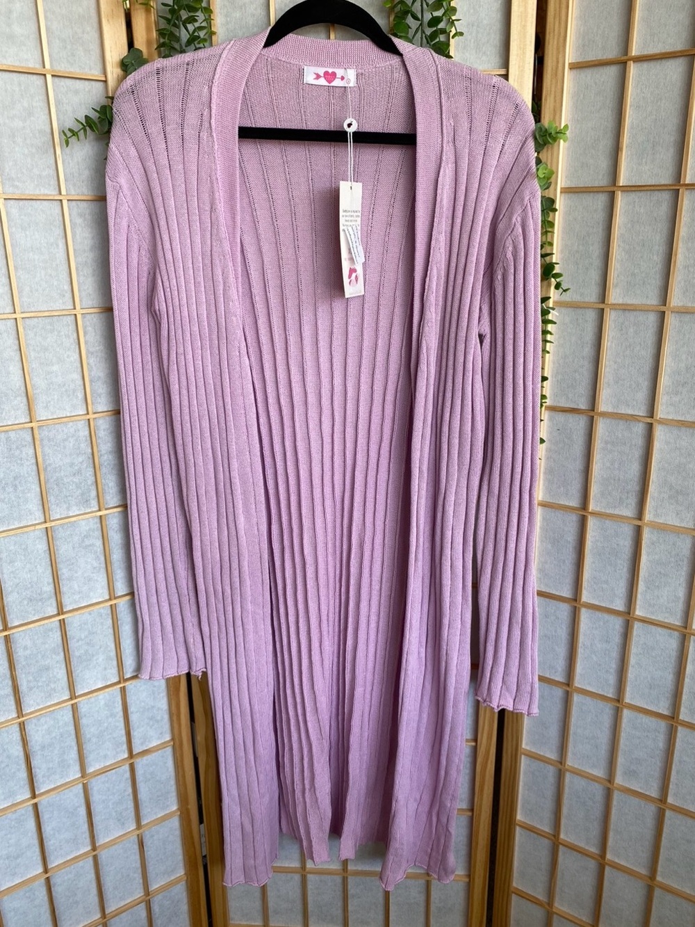Buddy Love Lavender Ribbed Open-Front Cardigan